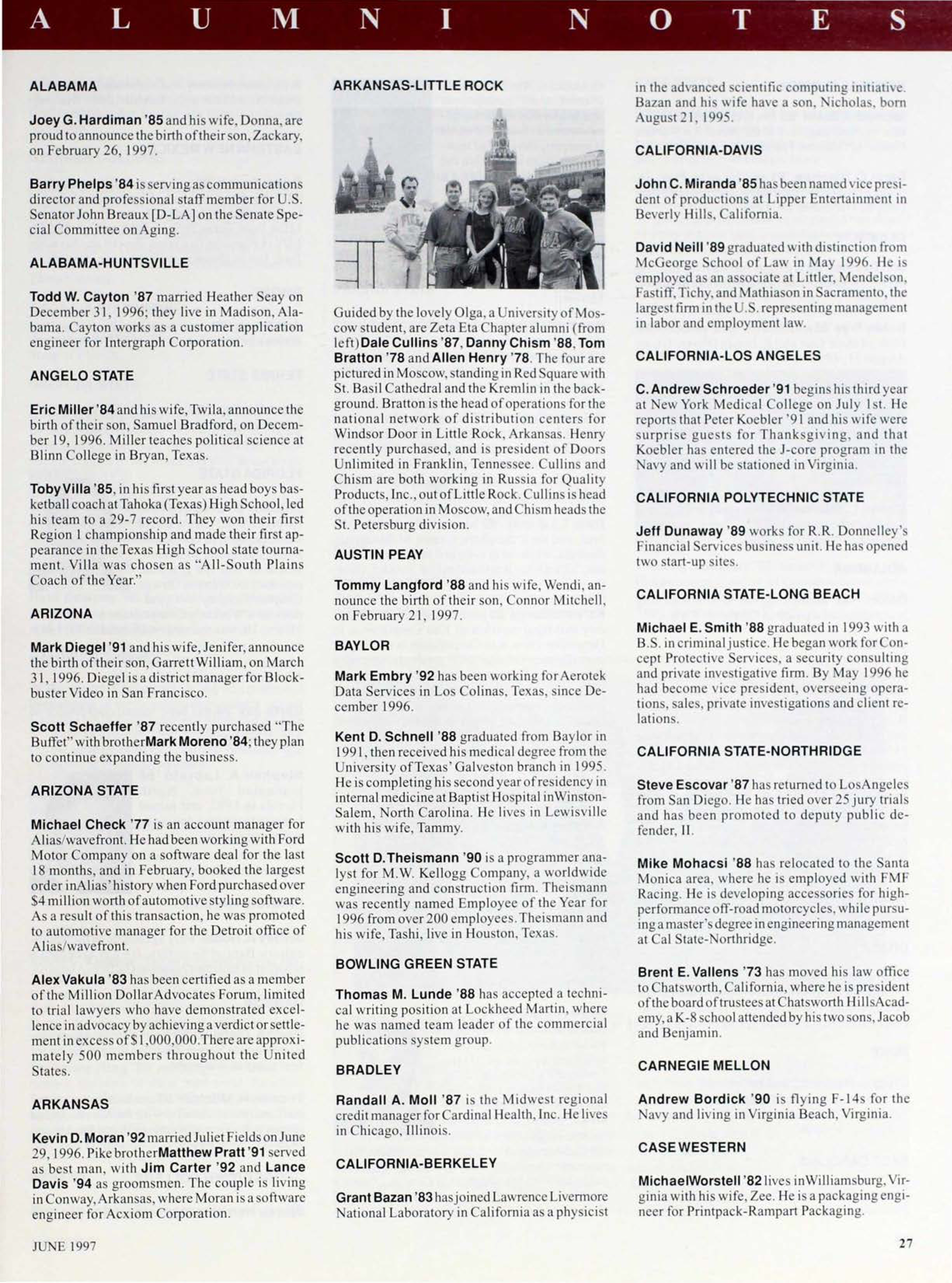 Alumni Notes, June 1997